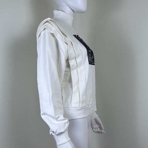 Zara Star Wars Disney Women Size M Mock Neck Ruffle Tiered Pullover NEW Sweater - Picture 6 of 11